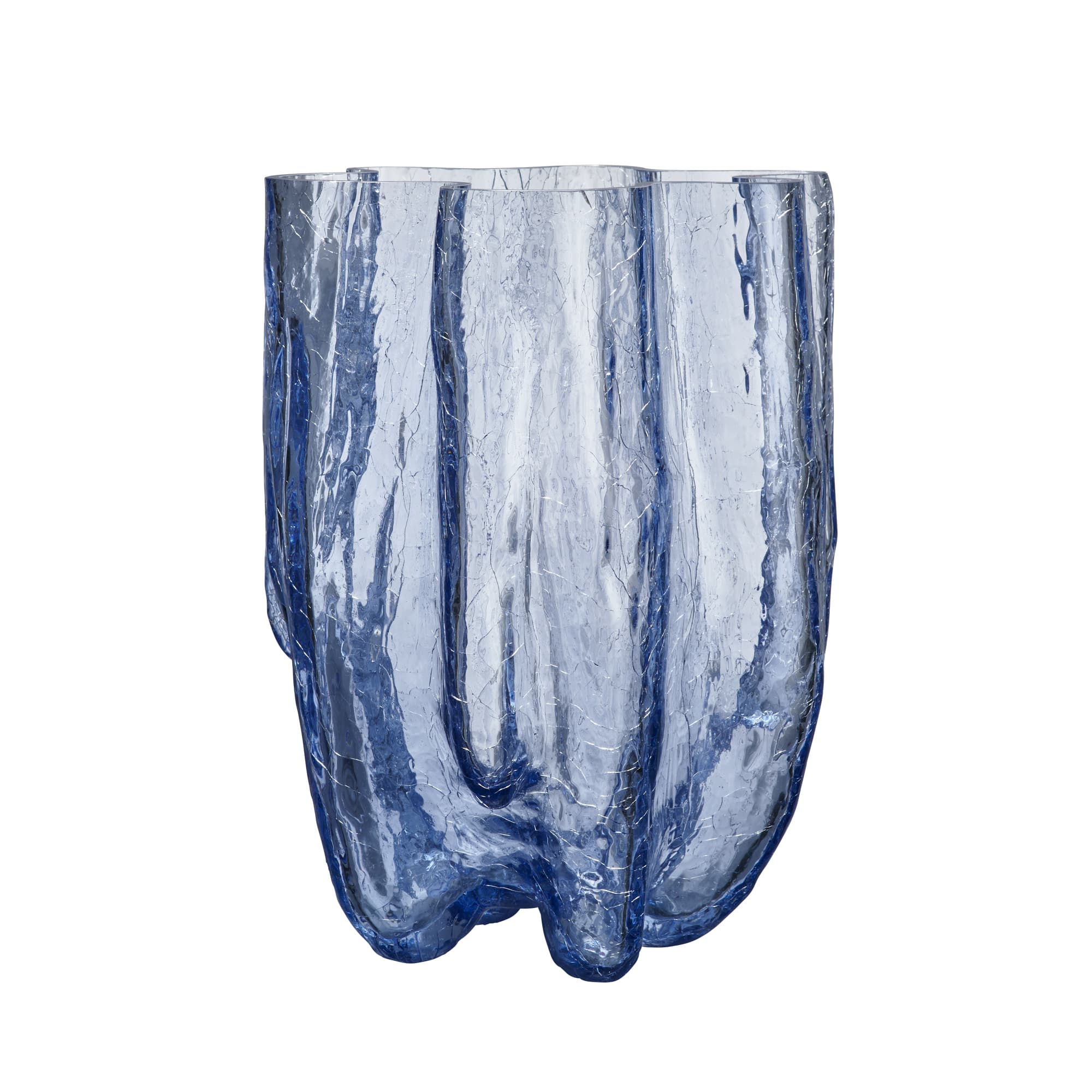 Crackle vase, sirkulert glass 370 mm