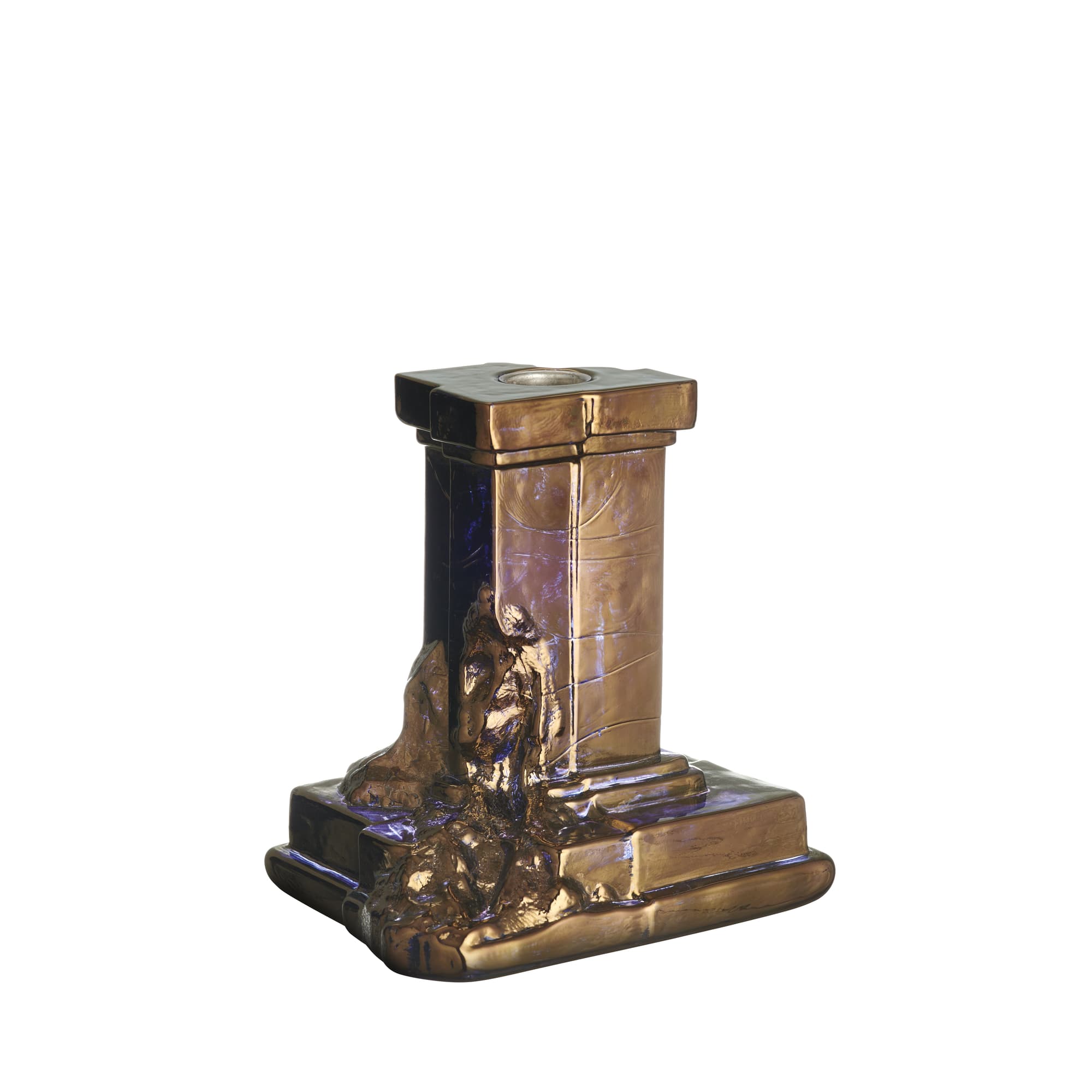 Rocky Baroque candlestick glossy glaze 150mm