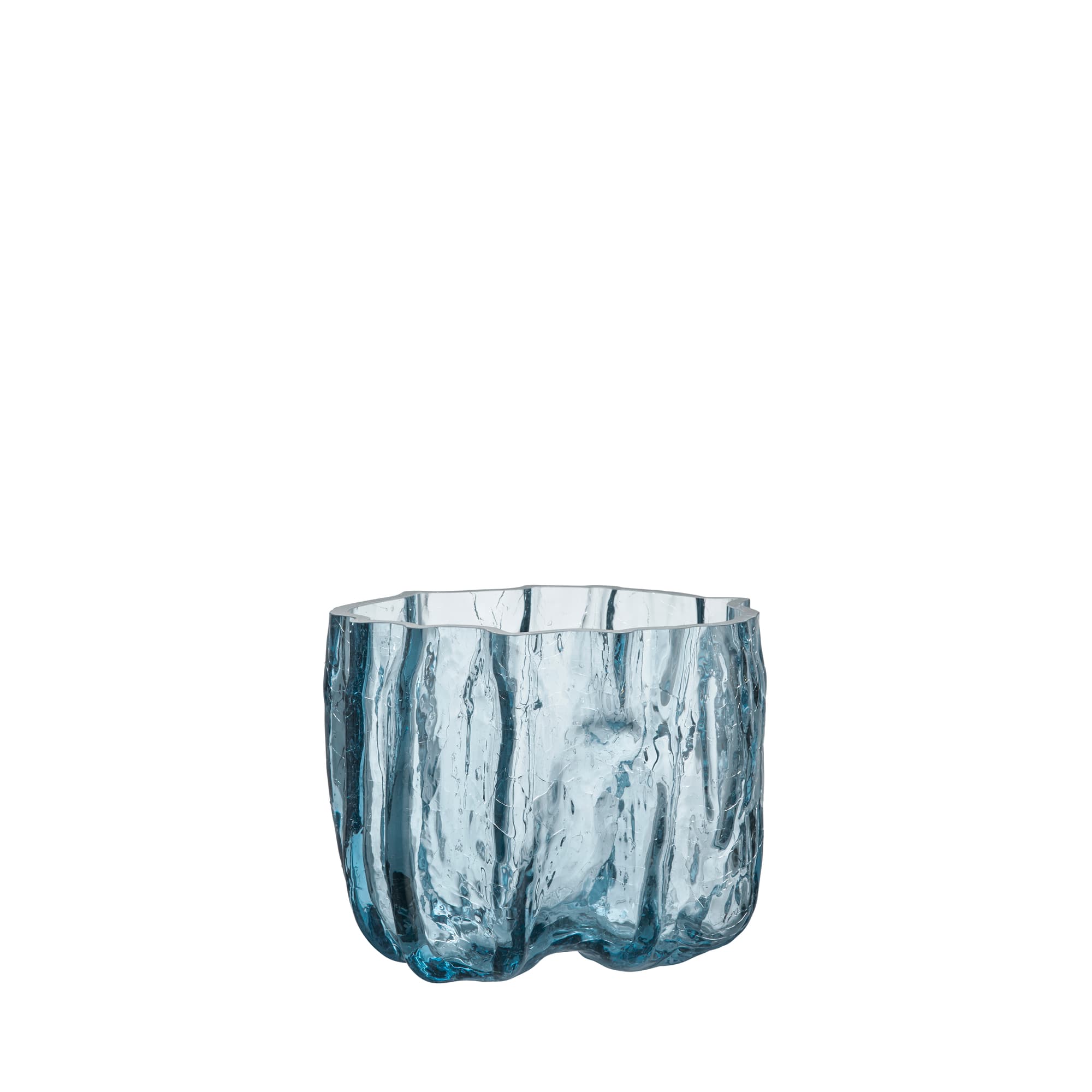 Crackle vase, sirkulert glass 175 mm